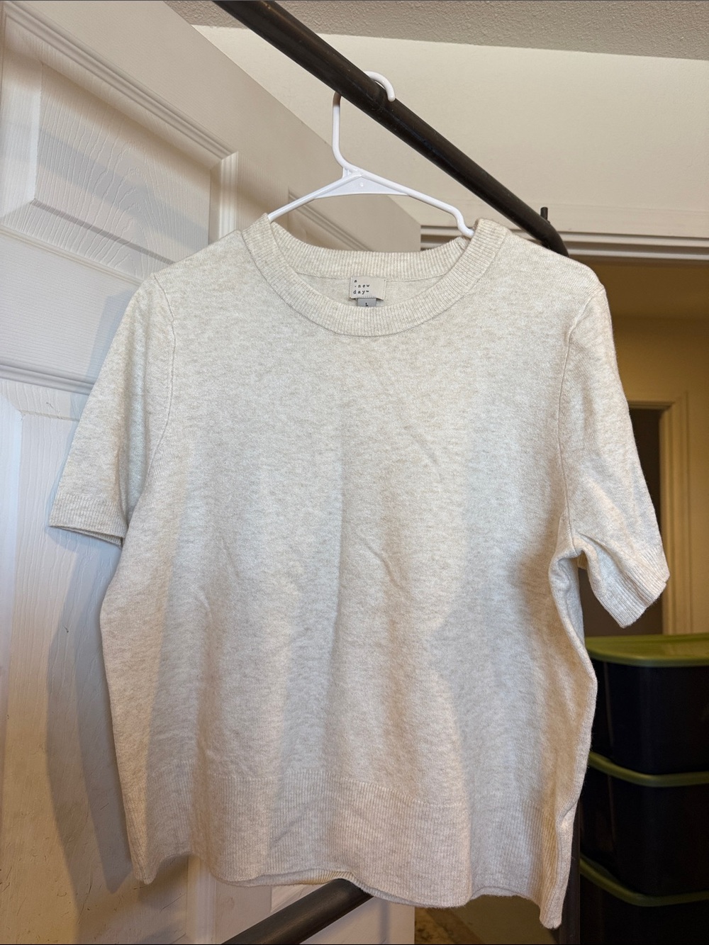 a new day Short Sleeve Knit Tee in Light Heather